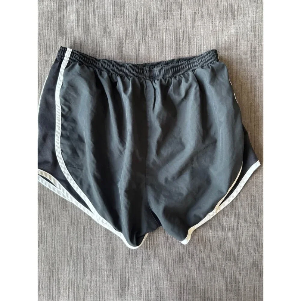Nike Women's Tempo Dri-Fit Running Shorts Black White Piping Size Small
